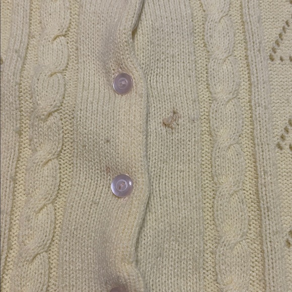 Vintage 60s Women’s Bright Yellow Acrylic Knit Cardigan Size Medium - Picture 6 of 7